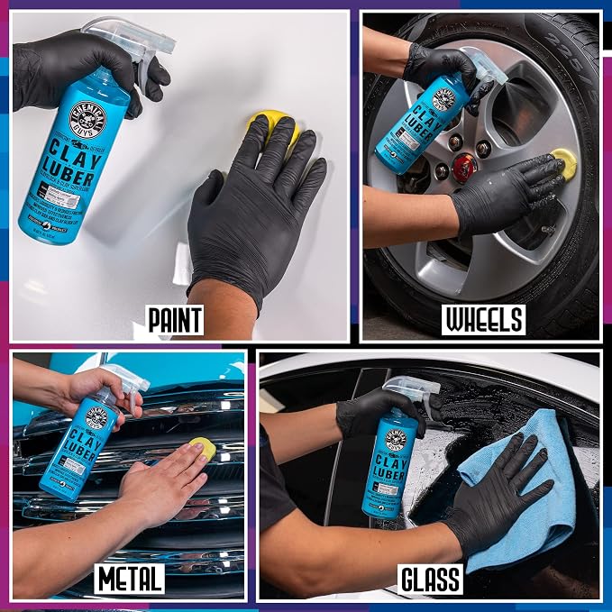Chemical Guys Clay Bar Kit - Complete System - Clay Bar and Luber Combo with Accessories for Smooth Paint Finish - Removes Embedded Dirt, Overspray, and Fallout - 6 Item Kit
