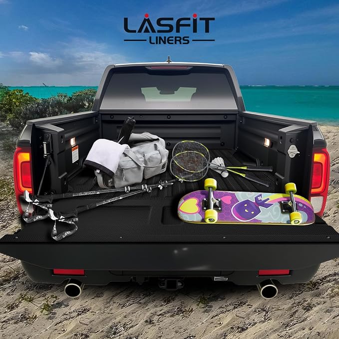 LASFIT Tailgate Mat for Honda Ridgeline 2017 2018 2019 Tailgate Liner, Custom Fit Anti-Scratch Anti-Slip Easy Installation TPE All Weather Tailgate Protector Cover, Black