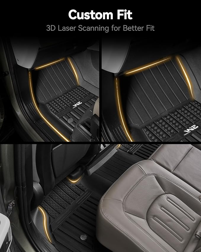 3W Floor Mats & Cargo Liner Fit Range Rover Sport 2023-2025 2026 (Not for Range/Land Rover Discovery Sport) TPE All Weather Custom Fit for Land Rover Sport 1st and 2nd Row Full Set Car Liners, Black