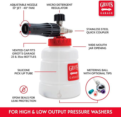 Griot’s Garage The BOSS Foam Cannon for Car Washing and Detailing, Pressure Washer Foam Gun