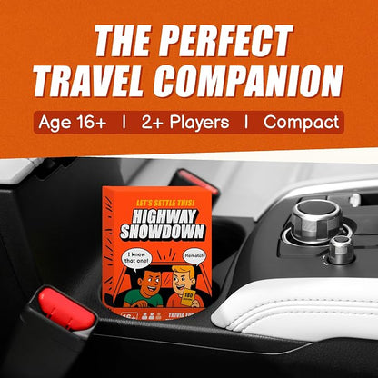 WELL BALANCED Highway Showdown – Fun & Competitive Trivia Car Game for Adults & Teens, Road Trip Travel Essentials