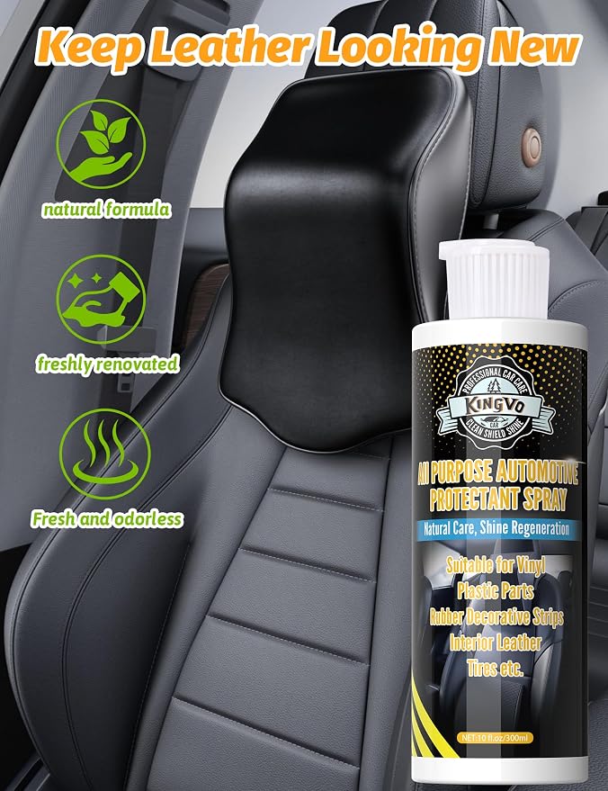 Kingvo Car Leather Conditioner and Car Window Cleaner, Leather Protector Care for Couch Auto Seats,Shower Glass Windshield Washer Fluid Window Tool