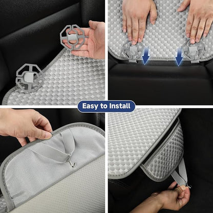 West Llama Ice Silk Front Car Seat Cover Protector Anti-Slip Bottom Seat Cover Fits 95% of Vehicles,Wrapping Around The Bottom,(Gray-2Pcs)