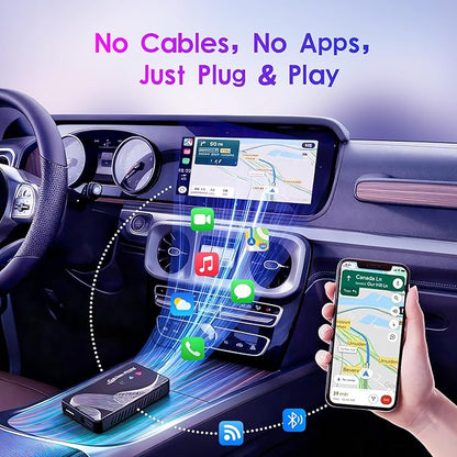 2026 Upgraded 【 3-in-1 】 HDMI Input Car TV & Wireless CarPlay Adapter & Android Auto, i-Phone/Android Phone to Your Vehicle, Plug & Play for Factory Car Stereo 2016+