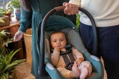Maxi-Cosi Mico Luxe+ Baby Car Seat: Infant Car Seat with Base and Versatile Baby Carrier Seat Functionality, Essential Green