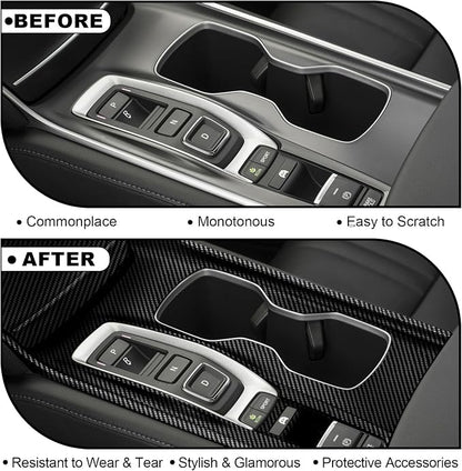 Carbon Fiber Gear Shift Panel Cover Compatible with 2018-2022 10th Gen Honda Accord Hybrid