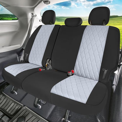 FH Group Custom Fit Car Seat Covers Specifically Made for Toyota Sienna 2011-2020, Car Seat Cover Full Set, 8 Seater Automotive Seat Covers in Solid Gray Neoprene, Waterproof and Washable Seat Covers