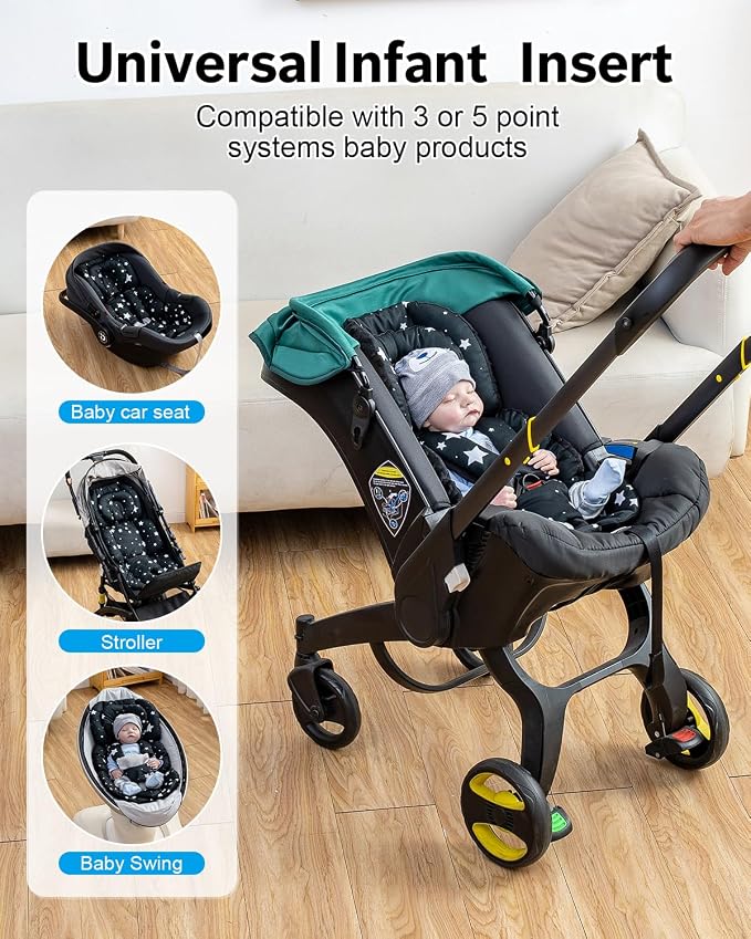 THE KENKYO Infant Insert with Extra Headrest, Adjustable Baby Car Seat Head Support with Shoulder Pads Set, Breathable Air Mesh Car Seat Insert for Newborn