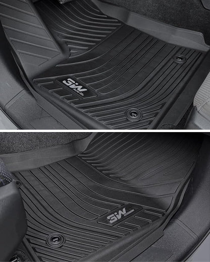 3W Floor Mats for 2024 2025 2026 Toyota Grand Highlander 7 Seat with Subwoofer (Include Hybrid), Trunk Mat Cargo Liner, and Seat Back Covers TPE All Weather, Black(Not for Hybrid MAX Model)