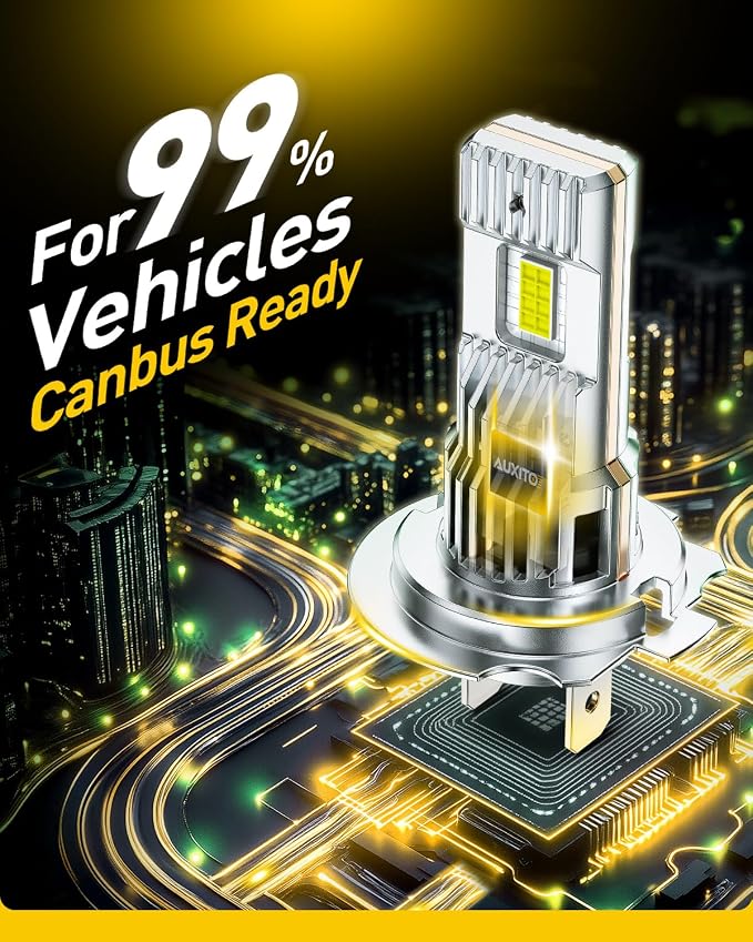 AUXITO H7 Bulb - 1000% Brighter 6500K White, True 1:1 Halogen Mini Size, Direct Fit for H7 Automotive Fog Lights, Plug and Play Installation