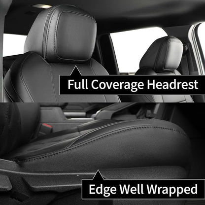 coverdream Front Tacoma Seat Covers for 2024-2026 Toyota Tacoma SR,SR5,TRD Sport,TRD Off-Road,Limited Truck,Fully Covered,Luxury Waterproof Leather Car Seat Protector (Front Row Only,Black & Diamond)