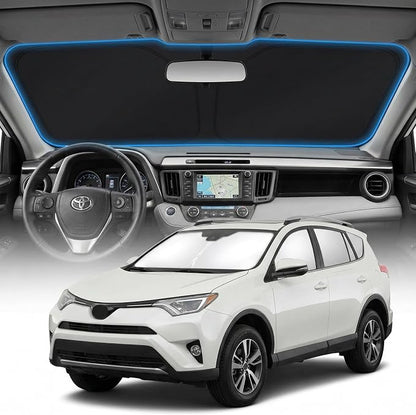 for Toyota Rav4 Sun Shade Windshield Cover - Custom Fit Rav4 Accessories 2013-2018 Sunshade Foldable UV Protection & Heat Shield Sun Visor Accessories