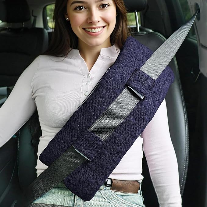 Seat Belt Pillow Post-Surgery – with Ice/Hot Pocket for C-Section, for Chest/Heart Travel