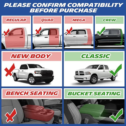 Michelin Vehicle Mats, All-Weather TPE Custom Fit Liner for 2013-2018 Ram 1500/2500/3500 & 2019-2024 Ram 1500 Classic Crew Cab Bucket Seat, Premier
