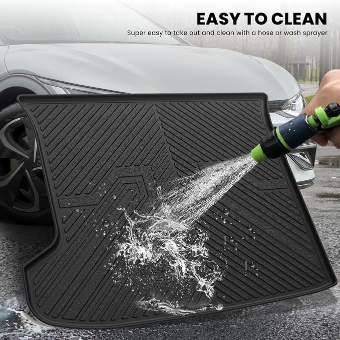 LASFIT Cargo Mat for Kia EV6 2024 2023 2022, All Weather TPE Custom Fit Easy Clean Car Trunk Mat for Kia EV6 2022-2024 Cargo Liner, Black