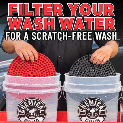 Chemical Guys Two Car Wash Bucket Kit with Dual Dirt Trap Filters, Chenille Wash Mitt, Mr. Pink, Citrus Wash, After Wash, and Drying Towel - 11 Items - Two Bucket Method Complete Setup