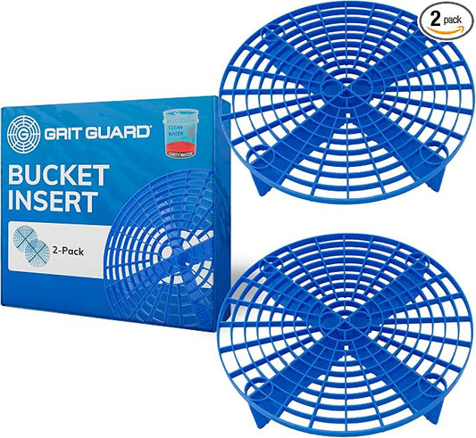 The Original Grit Guard Blue Bucket Insert (2 Pack) | 10" Diameter Car Wash Bucket Guard for Car Washing & Detailing | Compatible with 3.5, 4, 5 and 6 Gallon Buckets - Made in the USA