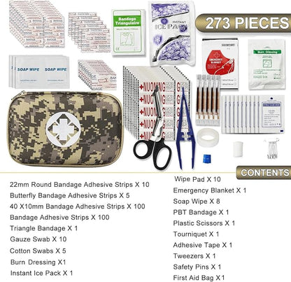 Car-Home Survival First-Aid Kit Emergency-Kit - Camouflage 277Pcs Equipment Travel Supplies Home Camping Hiking YIDERBO