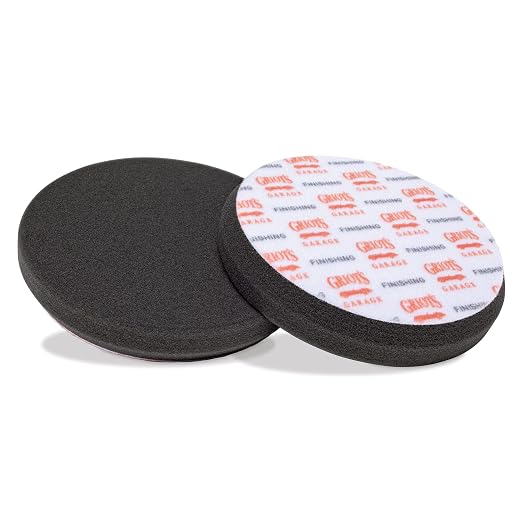 Griot's Garage 6.5" Black Foam Finishing Pads for Car Polishing and Detailing, Buffing Pads for Paint Correction and Sealant Application, 10619, Set of 2