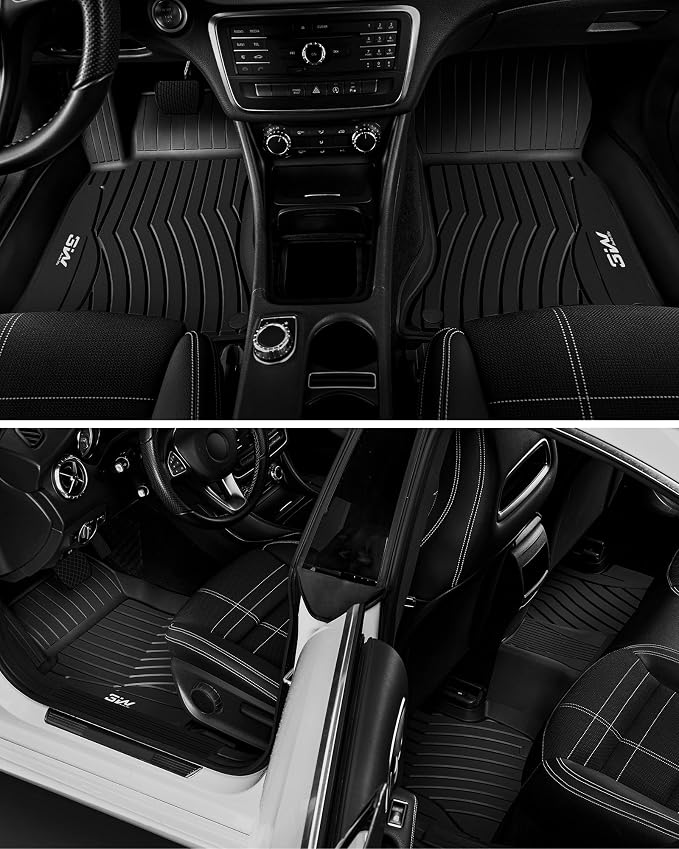 3W Floor Mats for Mercedes Benz CLA 2014-2019 & GLA 2015-2020, 250/45 AMG TPE All Weather Custom Fit Floor Liner for Benz CLA GLA 1st and 2nd Row Car Mats