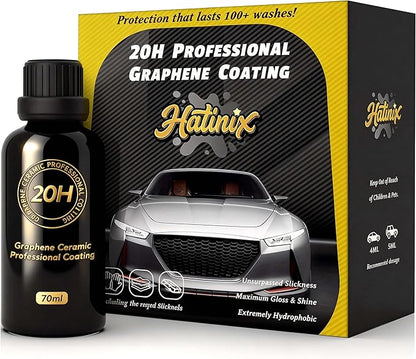 20H Graphene Ceramic Coating for Cars - 70ml, Professional Ceramic Coating | High Gloss Finish | Hydrophobic | Scratch & Protection | Easy To Use