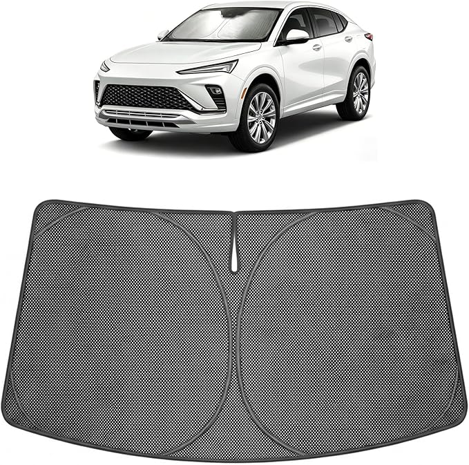 Proadsy Windshield Sun Shade Custom Fit Buick Envista 2024-2026 Ice Crystal Black Front Window Sunshade UV and Heat Blocker Foldable Visor Keeps Car Cooler for Summer Parking and Daily Use