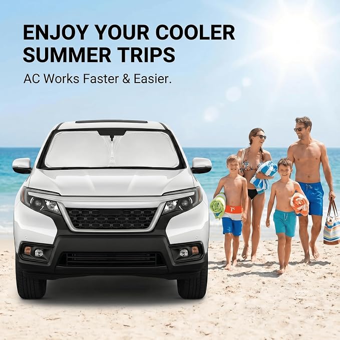Windshield Sun Shade for Honda Passport 2019-2024 2025 Sunshade Front Window Shade Custom Fit Passport Accessories Sun Visor Foldable Shade Blocks UV Rays Accessories