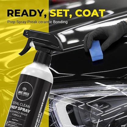 Magic Shield Prep Spray – Must Wash After Use | Ideal for Ceramic Coating Prep | Wax & Grease Remover for Auto Detailing | Ultimate Surface Cleaner - 16oz