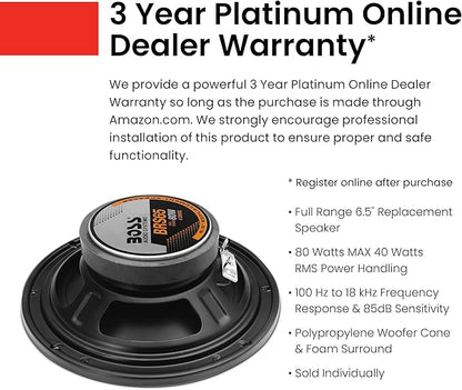 BOSS Audio Systems BRS65 6.5 Inch Replacement Car Door Speaker - 80 Watts Max, Sold Individually