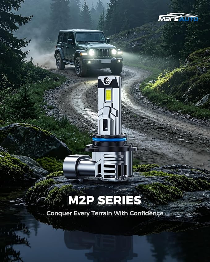 Marsauto 9005/HB3 9006/HB4 LED Bulbs, 120,000LM 20X Brighter, 2026 Upgraded 1:1 Mini Design, 6500K Xenon White 9005 9006 Fog Lights, No Flicker, 10-Year Extended Lifespan, Pack of 4