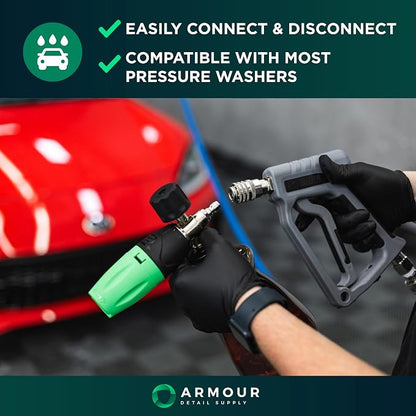 Armour Detail Supply - DRFT Foam Cannon – High-Output Snow Foam Sprayer for Pressure Washers, Adjustable Fan & Soap Control, Thick Suds for Safe Car Wash