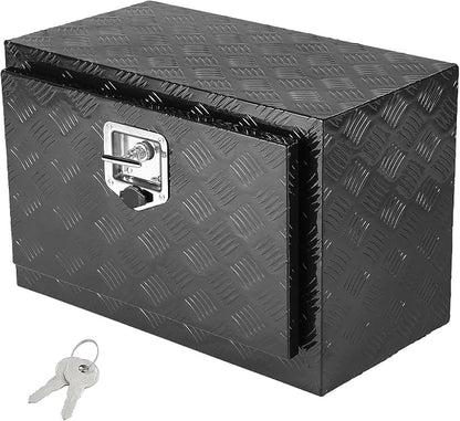 VEVOR Underbody Truck Box, 24" x 17" x 18", Heavy Duty Aluminum Diamond Plate Tool Box with Lock and Keys, Waterproof Trailer Storage Box with T-Handle Latch for Truck, Van, Trailer