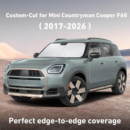 EcoNour Windshield Sunshade Compatible for Mini Country Man Cooper F60 2017-2024 2025 2026, Sun Visor for Front Windshield & Window Sun Shade Cover, UV Heat Blocker & Protector, Car Accessories