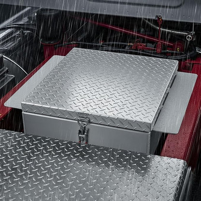 VEVOR Truck Bed Tool Box, Heavy Duty Aluminum Tool Box with Diamond Plate, Storage Toolbox Chest Organizer Supports up to 220 lbs, Ideal for Pickup, Truck Bed, RV, Trailer, 30.3 x 24 x 12.2 in, Silver