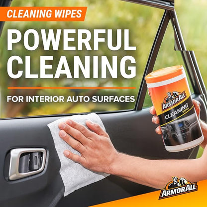 Armor All Car Cleaning Wipes and Protectant Wipes, Interior Car Wipes -50 Count (Pack of 2)