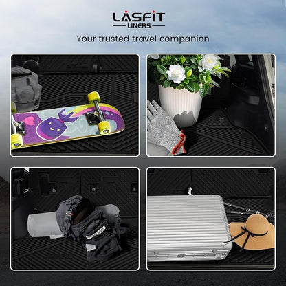 LASFIT Cargo Mat & Seatback Mat for Toyota Land Cruiser 2024-2026 2027, Custom Fit All-Weather TPE Rubber Backrest & Trunk Mats for Land Cruiser Accessories, Easy to Clean, Black