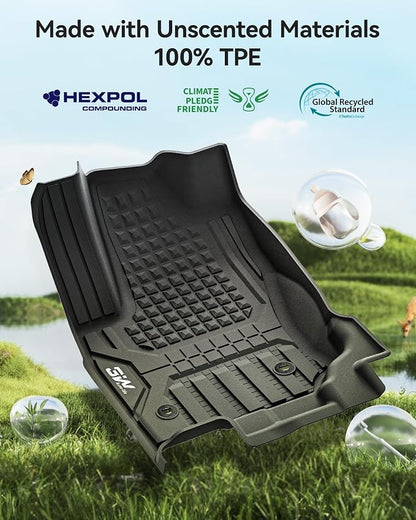 3W Floor Mats for Toyota 4Runner 2025 2026 5 Seats(Not fit Hybrid), All Weather TPE Custom Fit Floor Liner & Trunk Mat & 2nd Row Under Seat Mat & Backrest Mat for 4 Runner Full Set 7Pcs