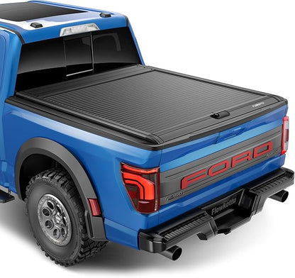 Retractable Hard Tonneau Cover Fit 2015-2026 Ford F-150 5.5 Ft Truck Bed | Lock Waterproof Aluminum Auto-Recoil lightning raptor r lobo xl stx xlt lariat king ranch platinum limited tremor Flowkottu