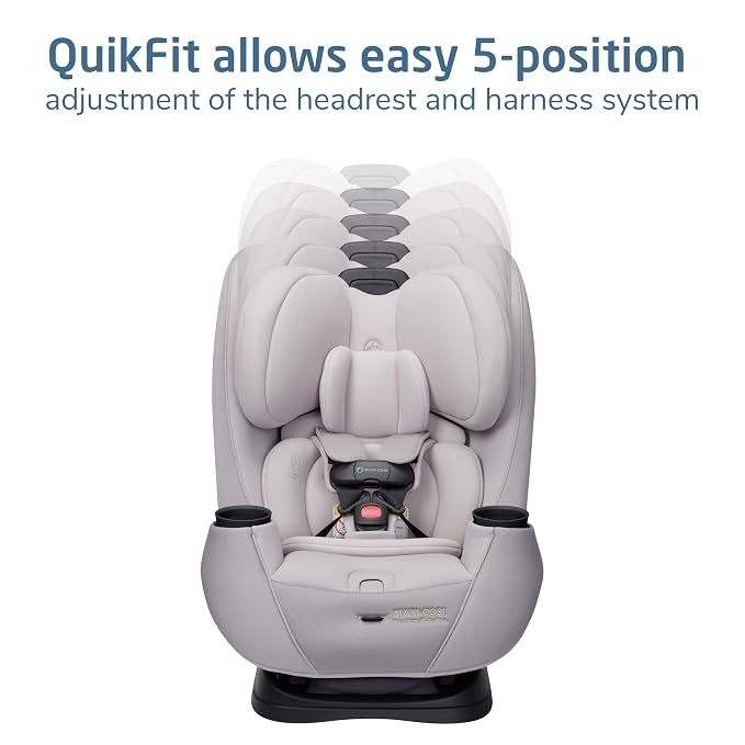 Maxi-Cosi Pria Max 3-in-1 Convertible Car Seat, Infant to Toddler Car Seat, ClipQuick Magnetic Chest Clip, Quick-Install Latch, Machine-Washable Cover, 5-100 lbs, Oyster Shell