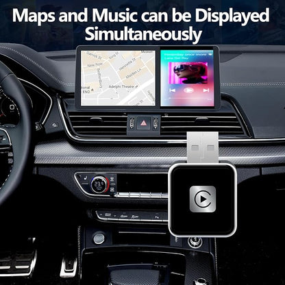 Wireless Carplay Adapter, Android Auto Adapter 2025 Carplay, Plug and Play Convert Wired to Wireless Supports Car Original Control, Mini Car Play Box for Cars