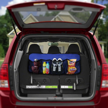 FH Group E-Z Travel Multi-Pocket Storage Collapsible Car Trunk Organizer (Easy Carry Perfect for Garage or Grocery Store, 1 Pack) Blue