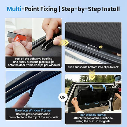 KUST Car Window Shades for 2010-2024 Toyota 4Runner Accessories, Breathable Mesh Magnetic Window Covers, Rear Back Side Window Sun Shades UV Block Privacy Protection for Baby Camping Napping 2PCS