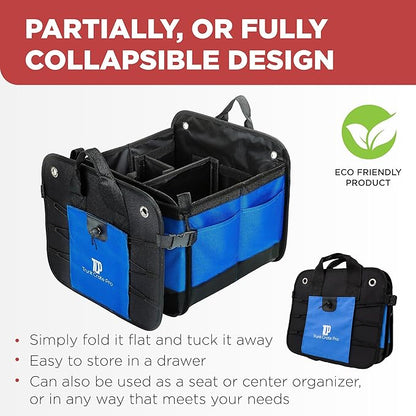 TRUNKCRATEPRO Car Trunk Organizers | Trunk Organizer, Car Storage Organizer - Premium Compartments Collapsible Portable car trunk organizers and storage for SUV (Large Capacity)