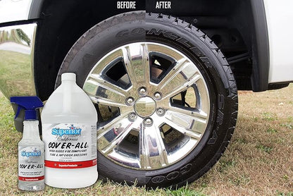 California Cover All by Superior Products- Automotive Tire Shine Spray & Professional Grade -Tire Dressing - High Gloss - Water Repellent & Made in America (16 oz)