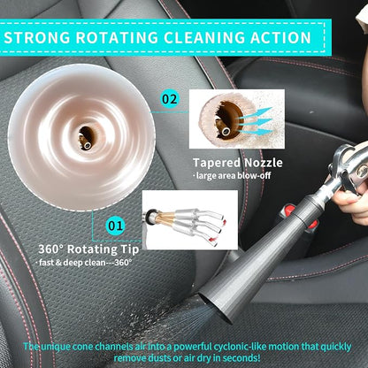 GOCCIDA Air Blower Gun Interior Car Detailing Tools for Car Dry Cleaning with Nozzle and Dusting Brush (HCL-15-1)