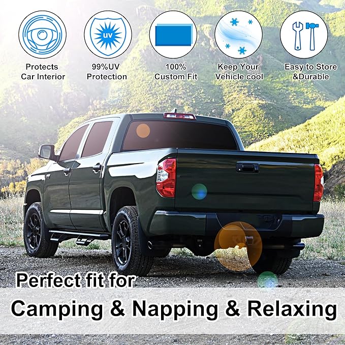 TINGLU Window Shades for Toyota Tundra 2007-2021 Accessories Full Windows Windshield Sun Shade Sun UV Rays Privacy Protection for Camping 6PCS