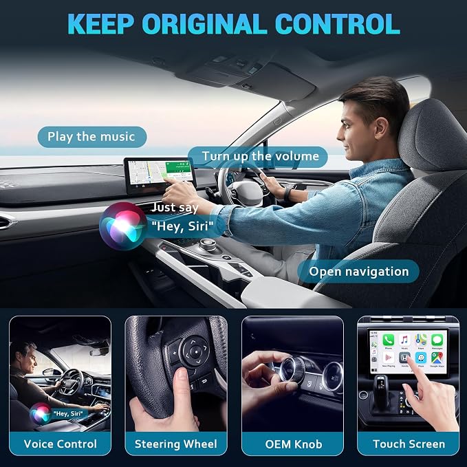 Wireless CarPlay Adapter for iPhone, 2026 Upgraded Mini Design & Plug and Play & 5s Auto Stable Connection Converts Wired Connections to Wireless Compatible for iPhone 6+ (iOS 10+) & 2016+ Car