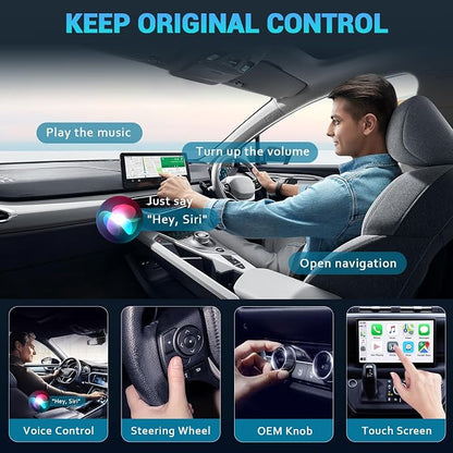 Wireless CarPlay Adapter for iPhone, 2026 Upgraded Mini Design & Plug and Play & 5s Auto Stable Connection Converts Wired Connections to Wireless Compatible for iPhone 6+ (iOS 10+) & 2016+ Car