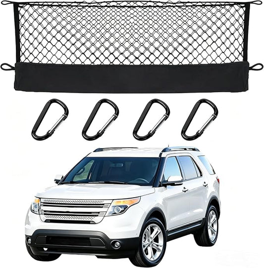 Envelope Style Cargo Net Compatible with Ford Explorer Base ST XLT New 2026 2025 2024 2023 2022 2021 2020 2019 2018 2017 2016 2015 2014-2011 Trunk Car Rear Tailgate Touring Netting