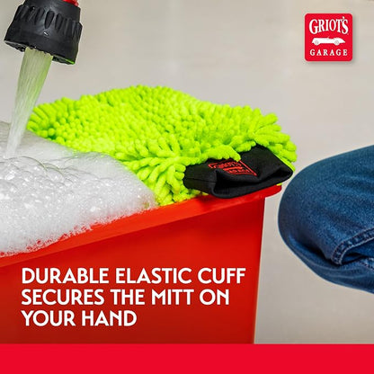 Griot's Garage Microfiber Wash Mitts for Car Wash and Detailing, Cleaning Gloves for SUVs, Trucks, Motorcycles, and More, Machine-Washable, Set of 2, 10268